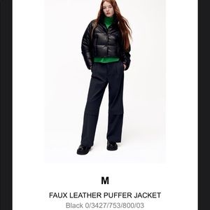 Zara Faux Leather Puffer- semi cropped fit